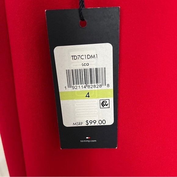 Tommy Hilfiger  New $99 Dress w/ Flutter Sleeves in Scarlet Red Size 4 *K23 - Picture 3 of 3